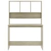 vidaXL Scrivania e Ripiani Rovere Sonoma 110x45x157 Legno Multistrato
