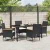 vidaXL Set da Pranzo per Giardino con cuscino 5 pcs Nero polyrattan