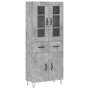 vidaXL Credenza Grigio Cemento 69,5x34x180 cm in Legno Multistrato