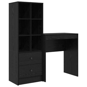 vidaXL Scrivania Rovere Nero 115,5 x 40 x 127 cm 2 pz