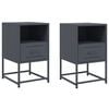 vidaXL Comodini 2 pz Antracite 36x39x60,5 cm in Acciaio