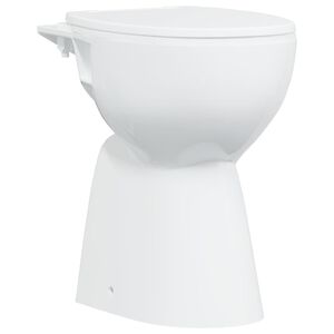 vidaXL WC Senza Brida 7 cm Altezza Extra Chiusura Rallentata Ceramica Bianca
