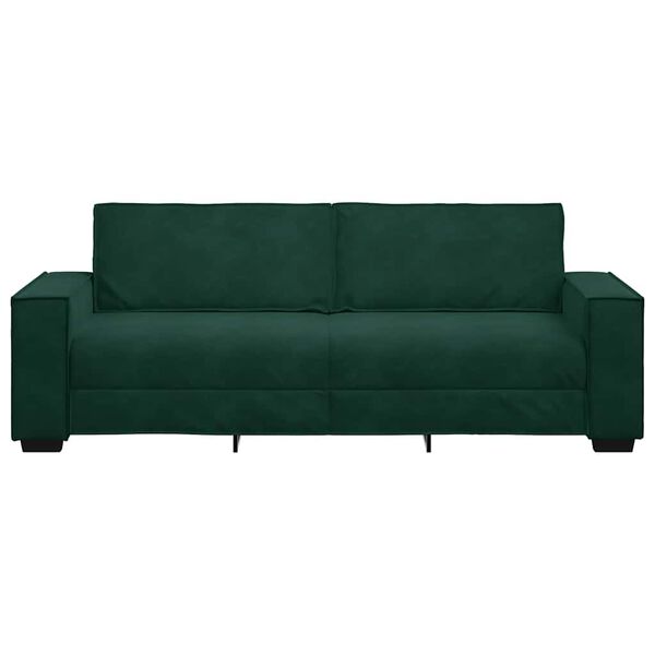 vidaXL Divano a 3 Posti Verde Scuro 220x78x84 cm in Velluto