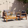 vidaXL Set Divano da Giardino 3pz con Cuscini Legno Massello di Acacia