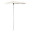 vidaXL Ombrellone Semicircolare da Giardino con Palo 180x90 cm Sabbia