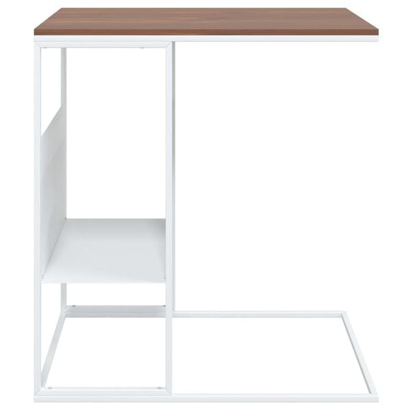 vidaXL Tavolino Bianco 55x36x59,5 cm Legno Multistrato