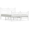 vidaXL Giroletto con Testiera e Pediera Metallo Bianco 150x200 cm