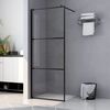 vidaXL Parete Doccia Walk-in in Vetro Trasparente ESG Nera 100x195 cm