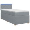 vidaXL Letto con Box Spring, Materasso e LED Grigio Chiaro 90 x 190 cm