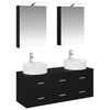 vidaXL Set di mobili per il bagno 5 pcs Rovere Nero