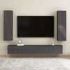vidaXL Mobile Porta TV Grigio Lucido 30,5x30x110 cm Legno Multistrato