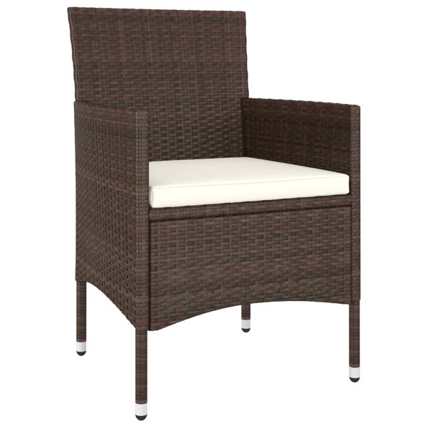 vidaXL Set Divani da Giardino 5 pz in Polyrattan Marrone