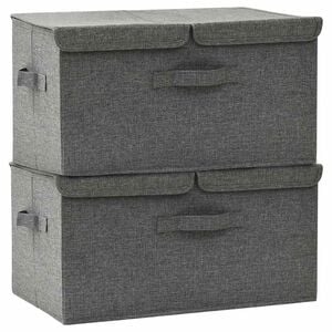 vidaXL Scatole Portaoggetti 2pz in Tessuto 50x30x25 cm Antracite