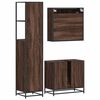 vidaXL Set Mobili da Bagno 3 pz Rovere Marrone in Legno Multistrato