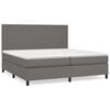 vidaXL Giroletto a Molle con Materasso Grgio 200x200 cm in Similpelle