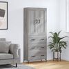 vidaXL Credenza Grigio Sonoma 69,5x34x180 cm in Legno Multistrato