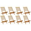 vidaXL Sedie pieghevoli, 8 pezzi, beige, in legno massello di acacia