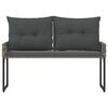 vidaXL Panchina da esterno Grigio 118 x 55 x 82 cm Rattan PE e Tessuto