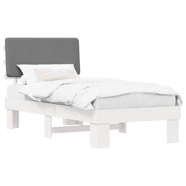 vidaXL Letto con Testiera Rivestita Grigio chiaro 100 x 200 cm