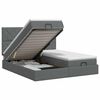 vidaXL Letto ottomano con materasso 2 pz Grigio Scuro Tessuto