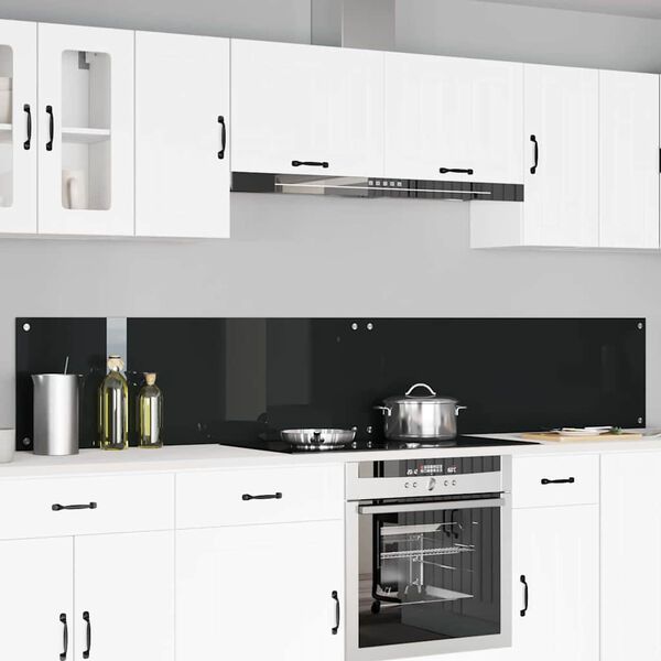 vidaXL Rivestimento da Cucina 2 pcs Nero 120 x 40 cm vetro temperato
