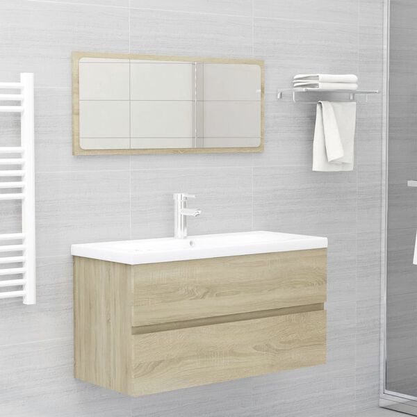 vidaXL Mobile con Lavabo Integrato Rovere Sonoma in Legno Multistrato