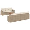 vidaXL Set Divano da Giardino 8 pz con Cuscini Beige in Polyrattan
