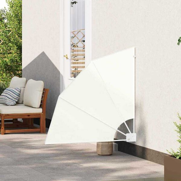 vidaXL Schermo di Privacy per Balcone Crema 115 x 115 cm Tessuto