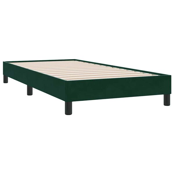 vidaXL Giroletto a Molle senza Materasso Verde Scuro 90x210 cm Velluto