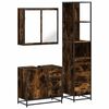 vidaXL Set Mobili da Bagno 3 pz Rovere Fumo in Legno Multistrato