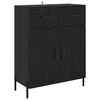 vidaXL Credenza con cassetto 2 pcs Rovere Nero Legno multistrato