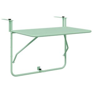 vidaXL Tavolo Appeso da Balcone Verde menta 60 x 39 x 65 cm Acciaio