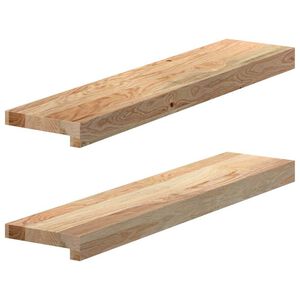 vidaXL Davanzali 2 pz Non Trattati 70x15x2 cm Legno Massello di Rovere
