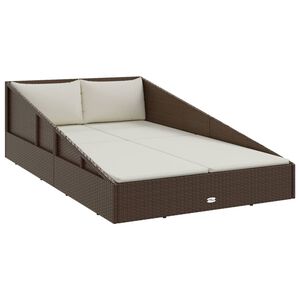 vidaXL Lettino Prendisole Marrone 201x139 cm in Polyrattan