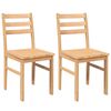 vidaXL Sedie da Pranzo 2 pz in Legno Massello di Hevea