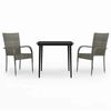 vidaXL Set da Pranzo da Giardino 3 pz Grigio e Nero
