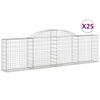 vidaXL Cesti Gabbioni ad Arco 25 pz 300x30x80/100 cm Ferro Zincato
