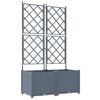 vidaXL Vaso da giardino 2 pz Grigio Chiaro 80 x 40 x 143 cm PP