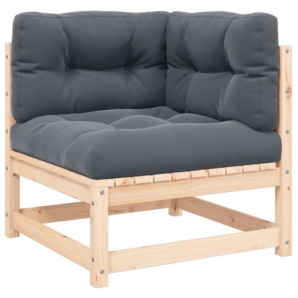 vidaXL Divano Angolare Giardino con Cuscini Antracite Legno di Pino