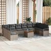 vidaXL Set Divano da Giardino con cuscino 11 pcs Grigio polyrattan