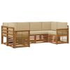 vidaXL Set divano sezionale con cuscino 5 pcs Naturale