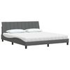 vidaXL Letto con Materasso Hanko Grigio Scuro 180x200 cm Tessuto