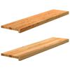 vidaXL Gradini 2 pz Marrone Chiaro 110x30x2 cm Legno Massello Rovere