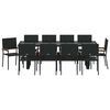 vidaXL Set da Pranzo per Giardino 11 pcs Nero polyrattan