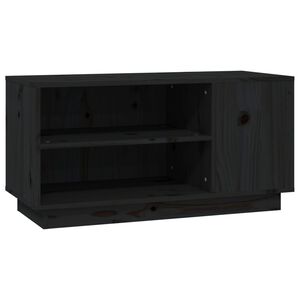 vidaXL Mobile Porta TV Nera 80x35x40,5 cm in Legno Massello di Pino