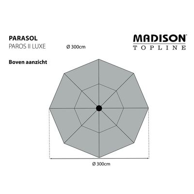 Madison Ombrellone Paros II Luxe 300 cm Grigio Dorato