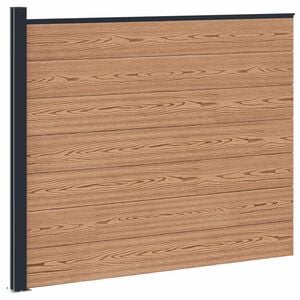 vidaXL Pannello di Recinzione WPC e Alluminio Marrone
