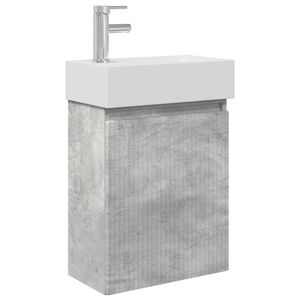 vidaXL Mobile bagno con rubinetto Grigio Cemento 45,5 x 22,5 x 84 cm