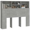 vidaXL Testiera con Contenitore Grigio Cemento 120x19x103,5 cm