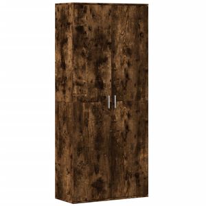 vidaXL Credenza Rovere Fumo 80x35x180 cm in Legno Multistrato